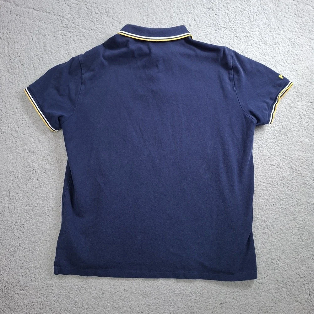 Polo Ralph Lauren Mens XL Custom Slim Fit Polo Shirt Blue Logo Sleeve Stripes